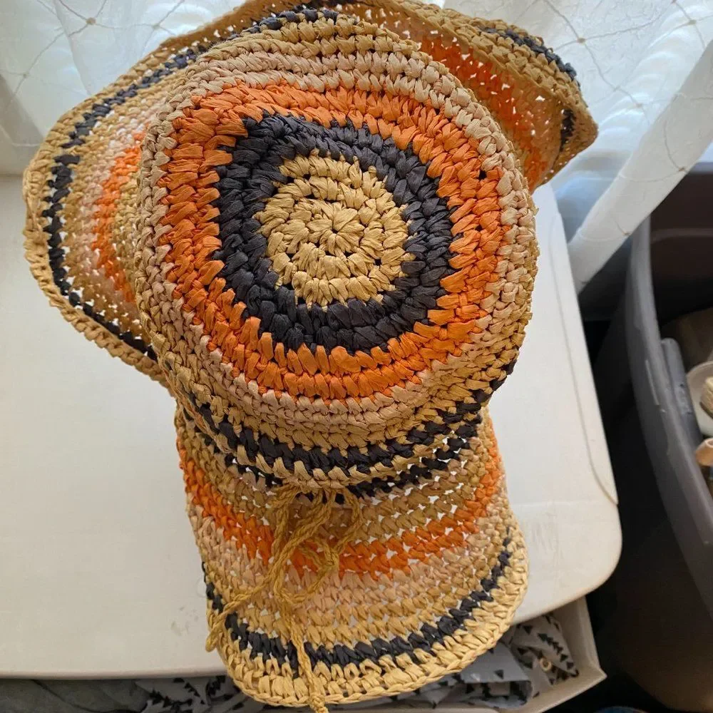 American Eagle Rafita Crochet Boho Floppy Summer Wide Brim Womens Hat One Size